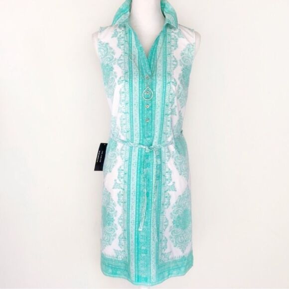 NWT The Limited Ashton Teal & White Dress Size Small Mint - Picture 1 of 12